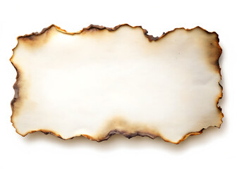 Realistic Burnt paper edge isolated on white background, PNG