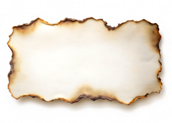 Realistic Burnt paper edge isolated on white background, PNG
