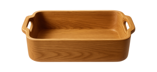 Large wooden bread basket with carved handles, designed for a family gathering in a suburban home.