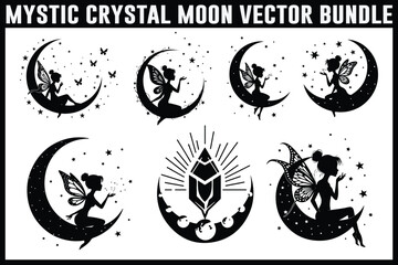 Mystic Moon & Crystal Dream vector Set