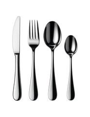 High-gloss cutlery set with mirror finish, suitable for a chic rooftop apartment dinner party.