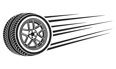 High Speed Tire Motion Blur Effect Vector Graphic Design Element