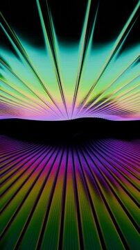 a colorful background with lines and a black background