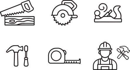 set of Woodwork logo icons