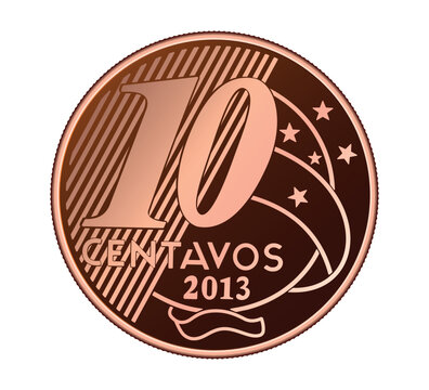 Brazilian "10 centavos de Real" coin