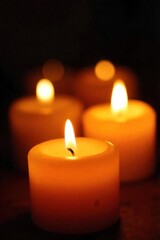 Flickering Candlelight Warm Amber and Orange Glow, Creating a Soft and Intimate Atmosphere Perfect for Romantic, Cozy, or Spiritual Designs, Ideal for Websites, Blogs, and Social Media