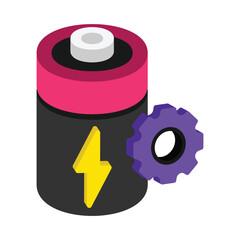 Battery Charging Vector style icon. Eps 10 file