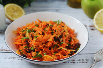 A bowl with traditional Polish carrot salad © nastyakamysheva