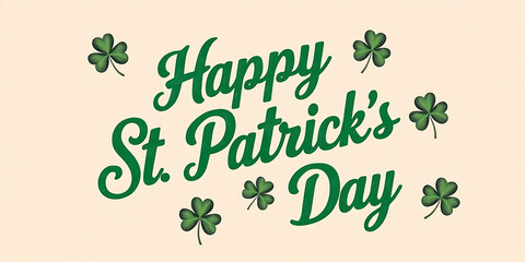 Happy st patrick's day with green clovers around