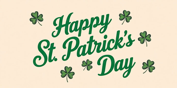 Happy st patrick's day with green clovers around