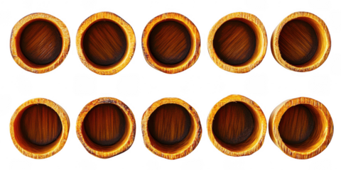 Ten bamboo sections on a background on transparent background
