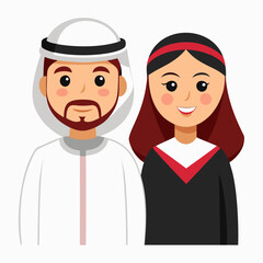 Obraz premium Arab Couple Celebrating Graduation. Education. Success. and New Beginnings
