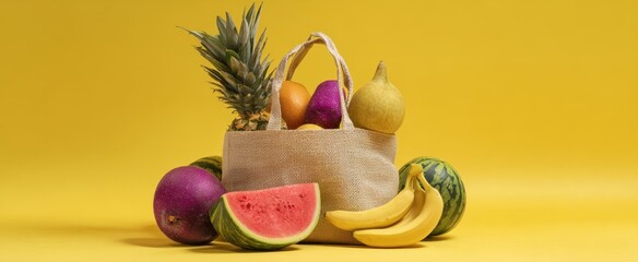 The vibrant assortment of fresh fruits in a stylish wicker basket.
