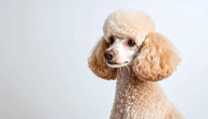 Adorable Apricot Toy Poodle Portrait Fluffy, Cute Dog Photo
