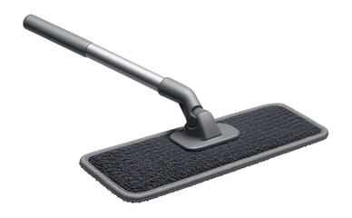 Dust mop with a pivoting head, perfect for collecting dust and hair from polished concrete floors in modern apartments.