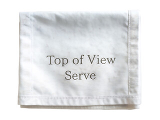 Top view of white napkin cotton, serviette isolated on white background, PNG