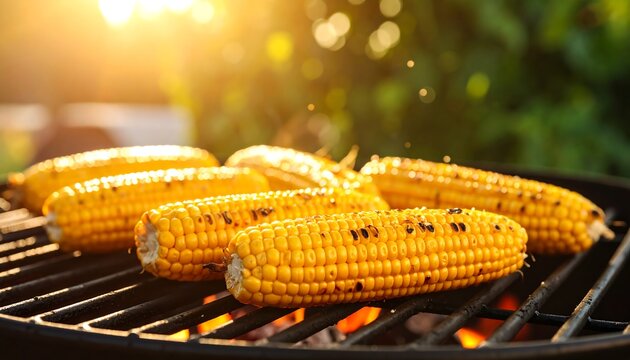 Grilled corn on a summer barbecue