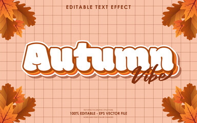 Editable Autumn vibe 3D text effect
