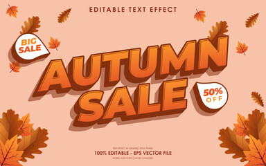 Editable Autumn sale 3D text effect