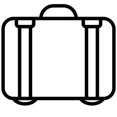 Fototapeta premium Suitcase icon, Black And White Outline Icon Symbol