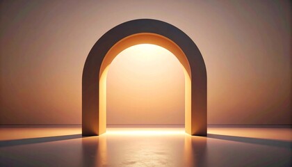 Golden Archway at Sunset Minimalist Geometric Structure