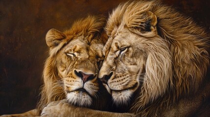 Fototapeta premium Lions in love
