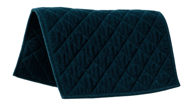 Velvet decorative throw with a quilted diamond pattern, ideal for a touch of elegance on a guest bed.
