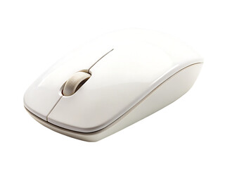 white wireless mouse isolated on white background, PNG