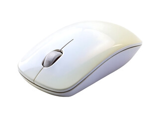 white wireless mouse isolated on white background, PNG