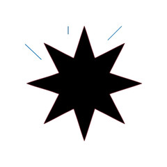 black and white star