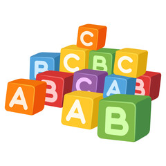 Vector cartoon image of children's cubes. Concept of children's toys and fun. Element for your design