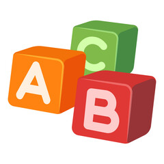 Vector cartoon image of children's cubes. Concept of children's toys and fun. Element for your design