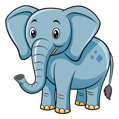 Obraz premium Cute light blue elephant illustration
