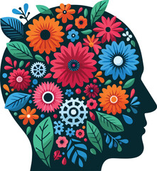 Bold Vector Illustration for Mental Health Awareness – Mindfulness, Support, and Emotional Wellbeing Concept