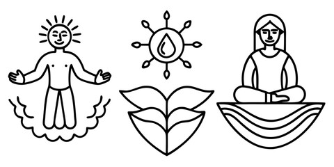 Obraz premium Health Spiritual Images line art