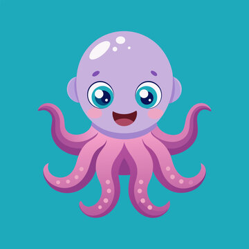 Adorable Cartoon Octopus Illustration