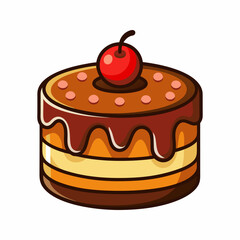 Delicious Chocolate Cake with Cherry on Top