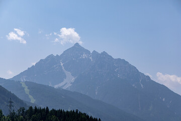 Alpine mountain landscape. Mountain peaks Alps, Tyrol Austria