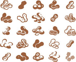 Pretzel Icon Set – Snack, Brown, Bakery, Crunchy, Bread, Food, Salty, Baked, Traditional, German

