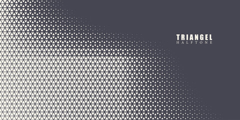 Triangular Halftone Texture Retrowave Vector Geometric Technology Abstract Background. Minimal 80s Style Dynamic Tech Structure Wallpaper. Half Tone Triangles Retro Colored Pattern.