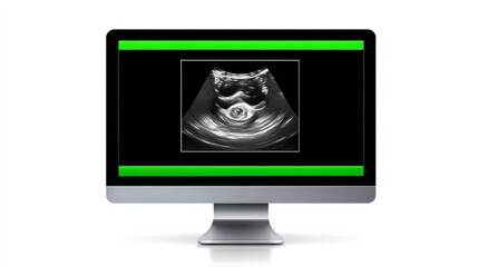 2D Ultrasound Image Displayed on a Computer Screen During Medical Examination