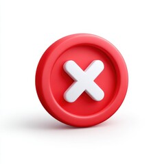 Fototapeta premium Conceptual design showcasing a red prohibition sign with a white cross, symbolizing error and rejection, highlighting a wrong decision