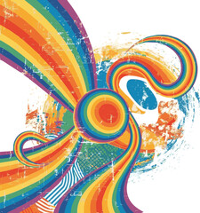 Create a kinds of deferent vector, rainbow, design, illustration, flower, pattern, color, art, decoration, colorful, card, floral, wave, wallpaper, frame, backdrop,  vector art with white background.