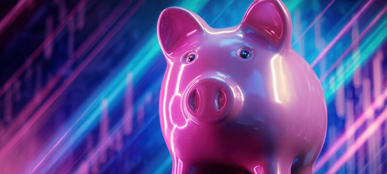 The modern piggy bank symbolizing digital finance and investment trends.