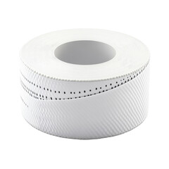 White Medical Tape Roll Close up with Perforations Adhesive Bandage Wound on transparent background