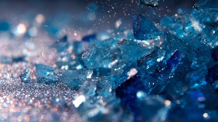 Vivid Blue Crystals Sparkling in Light