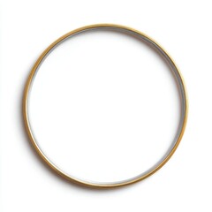 Elegant golden ring showcasing sleek design and polished surface, symbolizing commitment, perfection, and timeless sophistication against stark white background