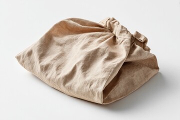Soft fabric bag with unique knot closure, showcasing minimalist