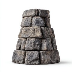 Stacked stone pyramid depicting stability and structure, symbolizing resilience, strength, and enduring foundations in a dynamic landscape