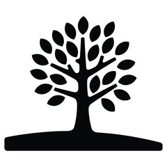 Simple Black and White Tree Logo Design